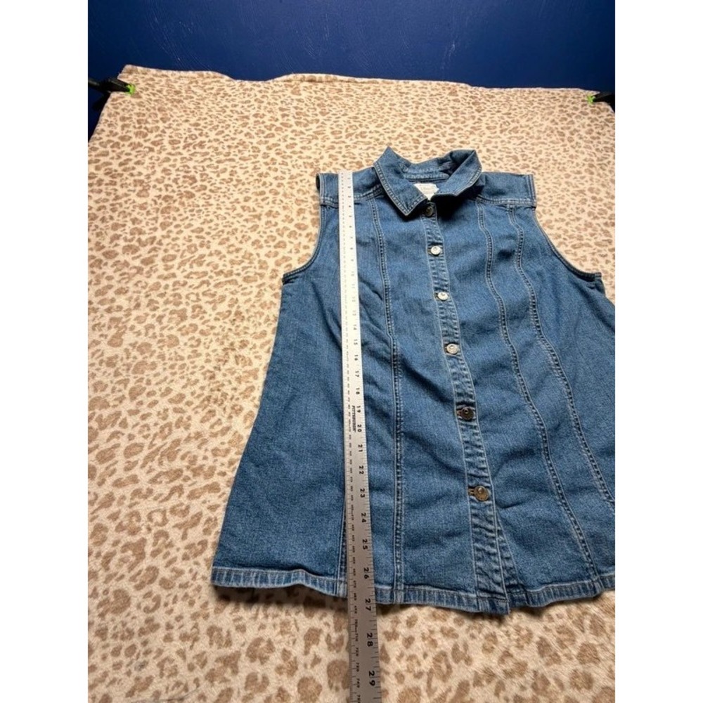 CJ Banks Women's Blue Denim Vest – Size 3X - Picture 8 of 8